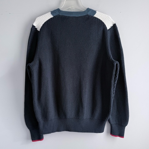 Rag & Bone Emory Intarsia Sweater Mens L Chevron Colorblock Cable Knit Cotton - Picture 7 of 15